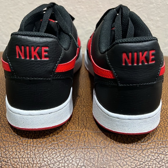 Nike Mens Rare Court Vision Sneakers Black/University Red White Basketball Shoes - Picture 6 of 8